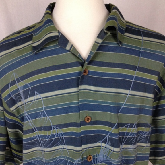 Tommy Bahama Other - Tommy Bahama Striped Multi-Color Silk Short Sleeve